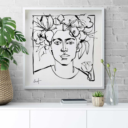 Untitled Portrait Drawing No. 5 (Framed)