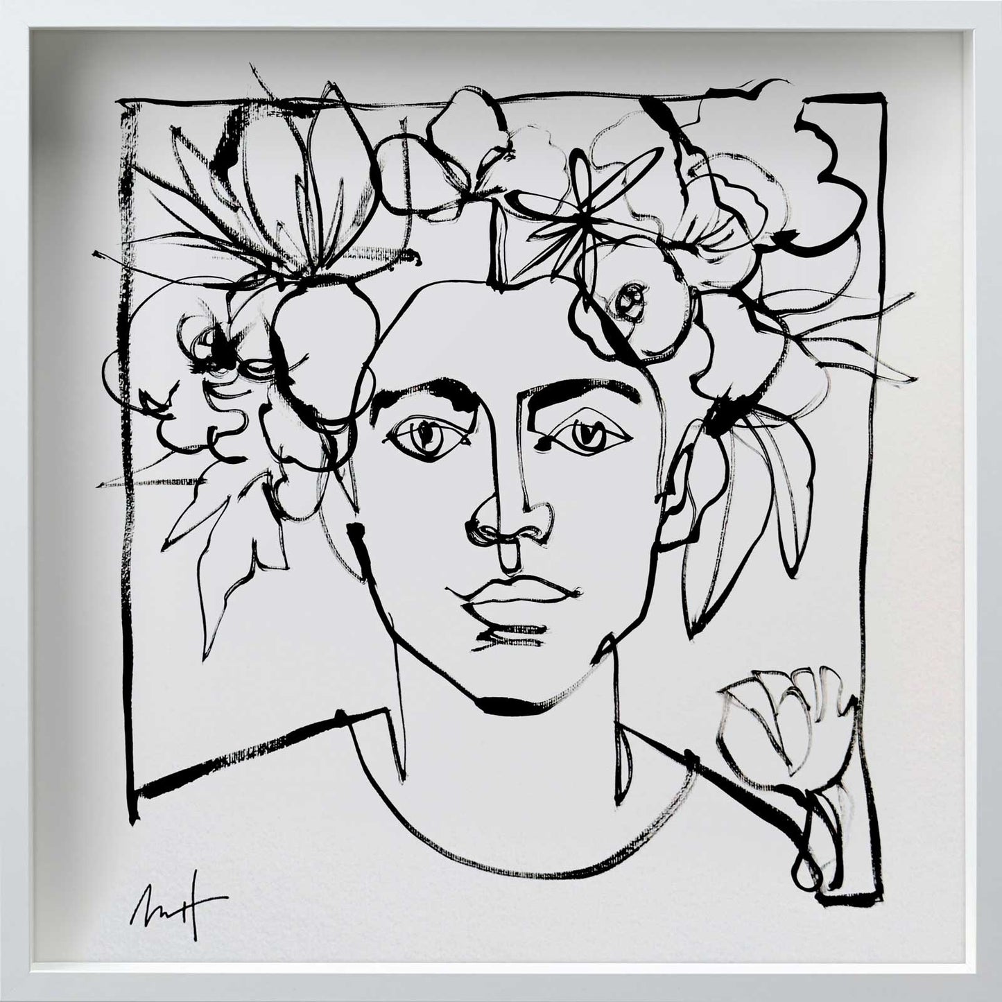 Untitled Portrait Drawing No. 5 (Framed)