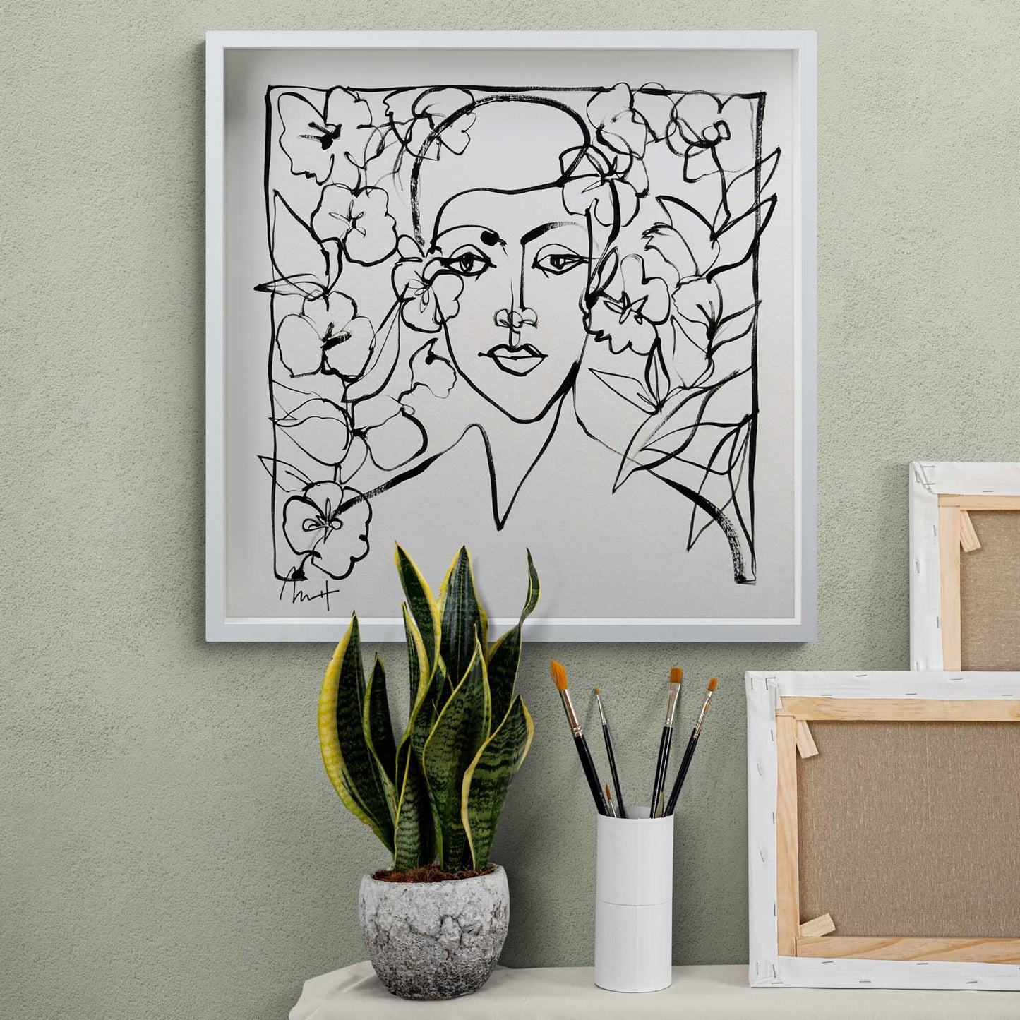 Untitled Portrait Drawing No. 8 (Framed)