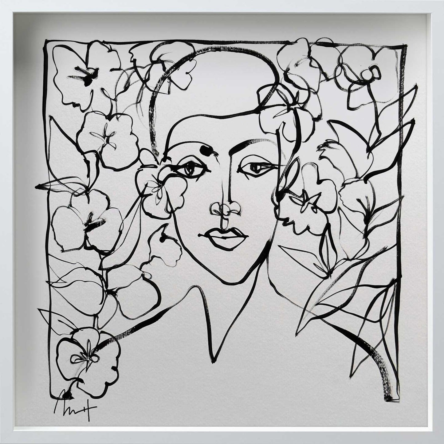 Untitled Portrait Drawing No. 8 (Framed)