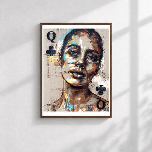 Queen of Clubs, Open Edition Print