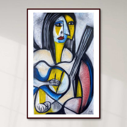 Woman With Guitar, Open Edition Print