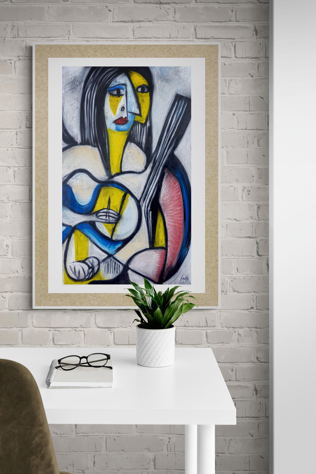 Woman With Guitar, Open Edition Print